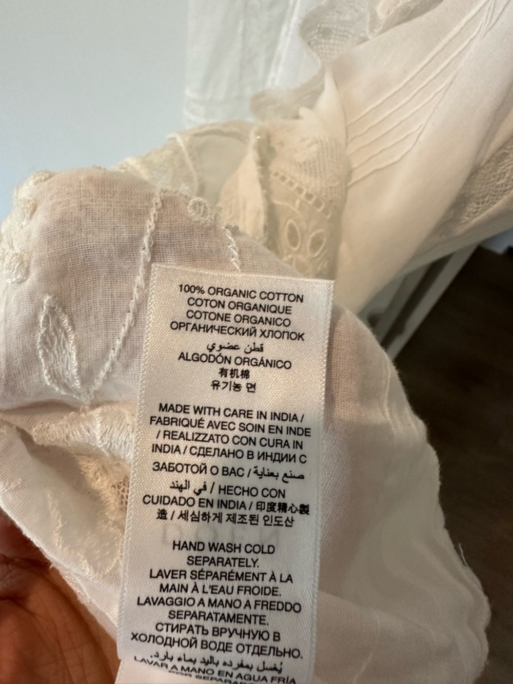 Doen Clemencia Dress in Salt — Cream Lace-Trim Midi - Picture 6 of 6
